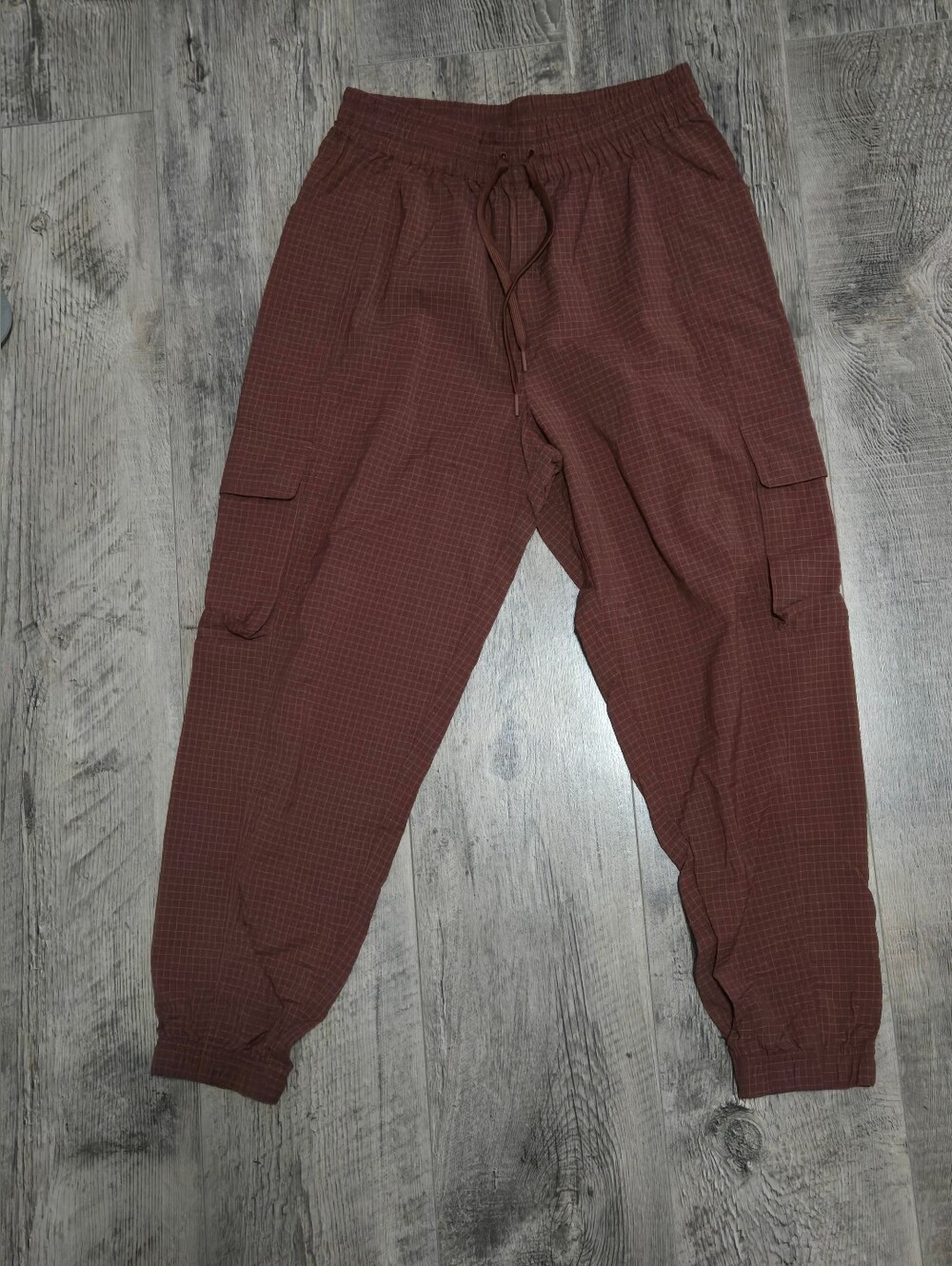 Fabletics Burgundy Ripstop Cargo Joggers